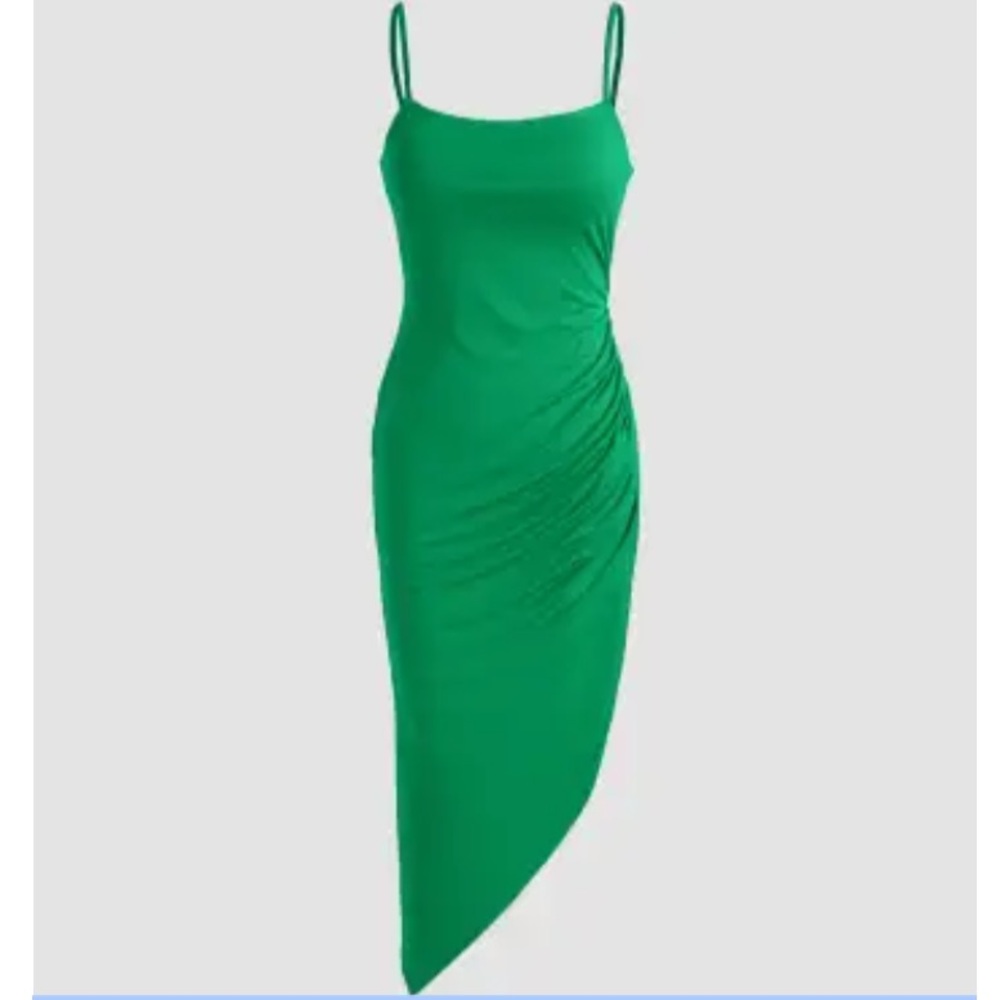 Emerald green midi dress